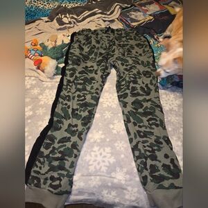 AMPERSAND AVE Green Camo Jogger with Black Side Stripe